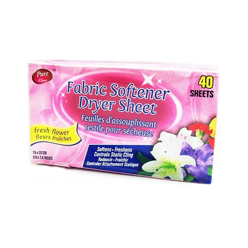 Pure Kleen Fab Softener Sheets Fresh Flower 40Sht