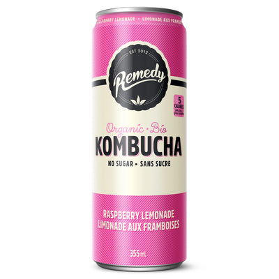 Remedy Organic Kombucha Raspberry Lemonade 355ml (12 Pack)