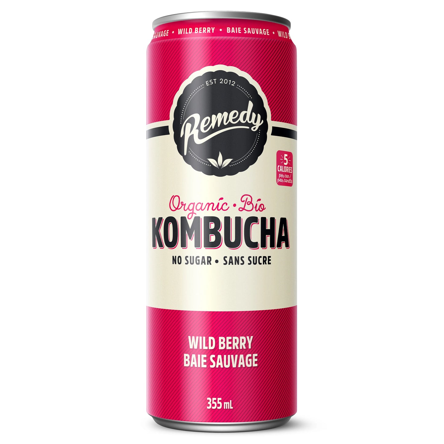 Remedy Organic Kombucha Wild Berry 355ml (12 Pack)