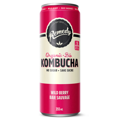 Remedy Organic Kombucha Wild Berry 355ml (12 Pack)