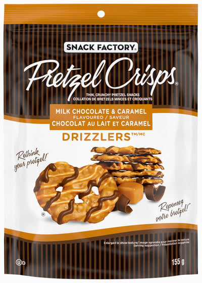 Pretzel Crisps Milk Chocolate & Caramel Drizzlers - Case of 12