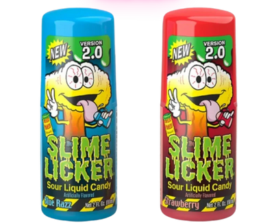 Toxic Waste Slime Licker (Version 2.0) Blue Razz/Strawberry Sour Rolling Liquid Candy 60ml - 12ct (USA)