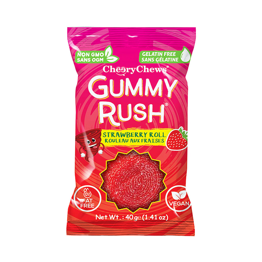 Gummy Rush Rolls Strawberry 40g - 24ct