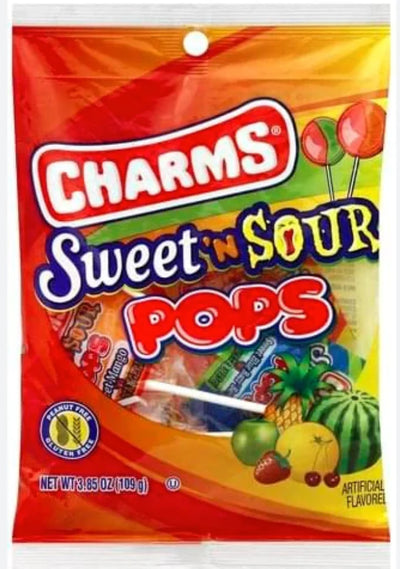 Charms Sweet ‘n Sour Pops Peg Bag - Case of 12