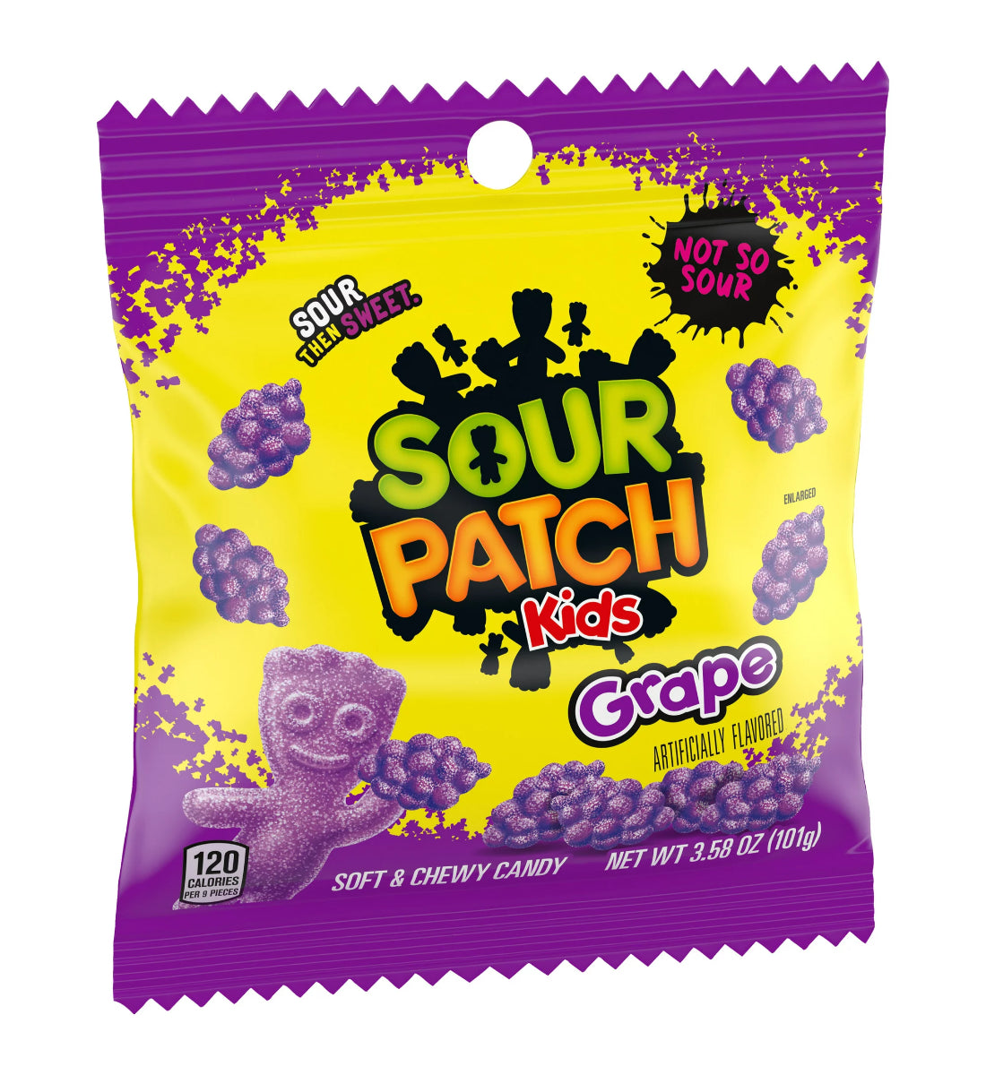 Sour Patch Kids Grape Peg 101g - Case Of 12