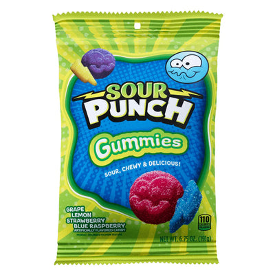 Sour Punch Gummies Peg Bag (Case of 12)