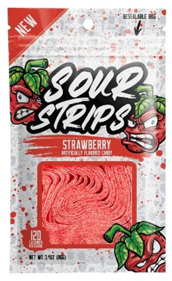 Sour Strips Strawberry Peg Bag (Case of 12)