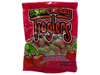 Gummy Zone Sour Cherry Tinglers Gummy Candy (Case of 24)