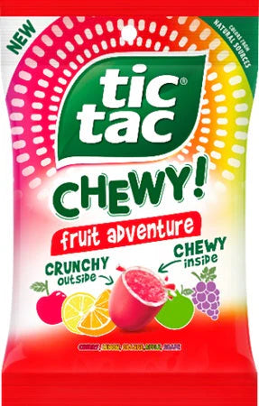 Tic Tac Chewy Fruit Adventure Peg Bag 80g (Case of 12)