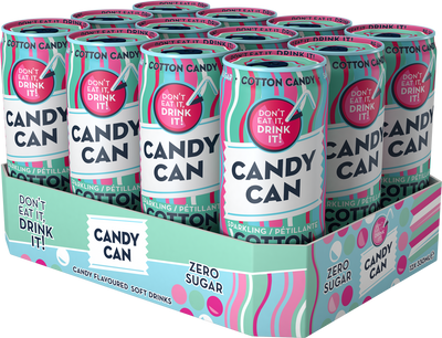 Candy Can Sparkling Cotton Candy 330ml - (Case of 12)