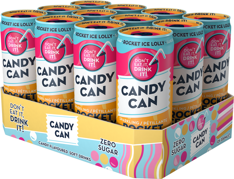Candy Can Sparkling Rocket Ice Lolly 330ml - (Case of 12)