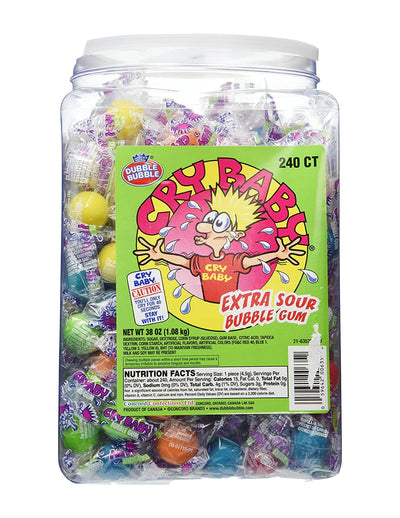 Cry Baby Bubble Gum Sour Jar 240Ct