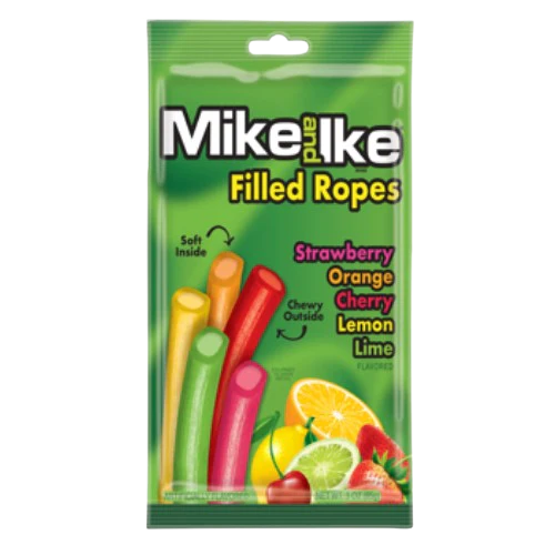 Mike & Ike Licorice Filled Ropes - 12ct