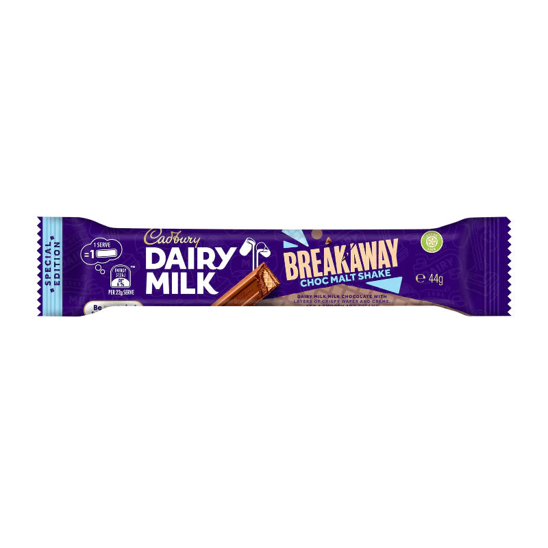 Cadbury Dairy Milk Breakaway Choc Malt Shake 44g - 42ct - Australia