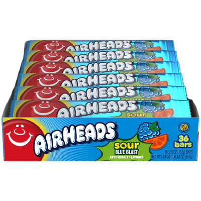 Airheads Sour Blue Blast 15.6g - Case of 36