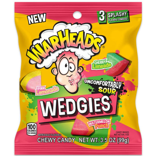 Warheads Wedgies 99g Peg Bag - Case of 12