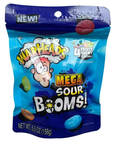 Warheads Mega Sour Booms Peg Bag 156g - Case of 12