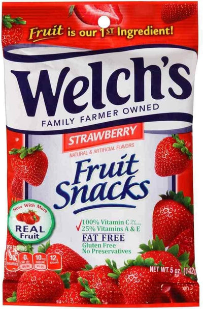 Welch's Strawberry Fruit Peg Bag 142g (Case of 12)