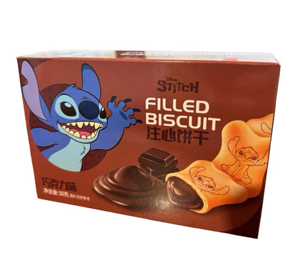 BinQi Disney Stitch Chocolate Filled Biscuit 50g - Case of 24 (China)