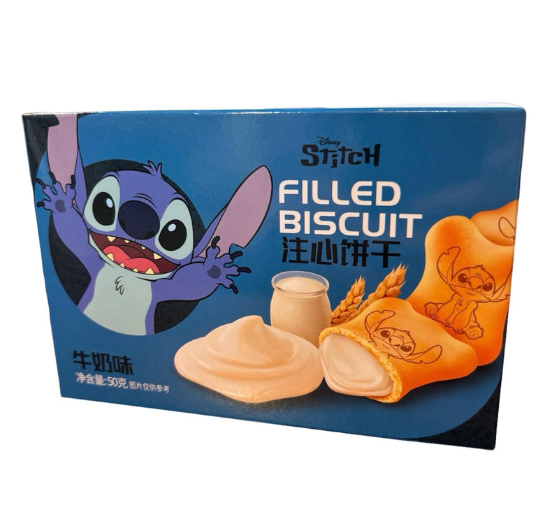 BinQi Disney Stitch Milky Filled Biscuit 50g - Case of 24 (China)