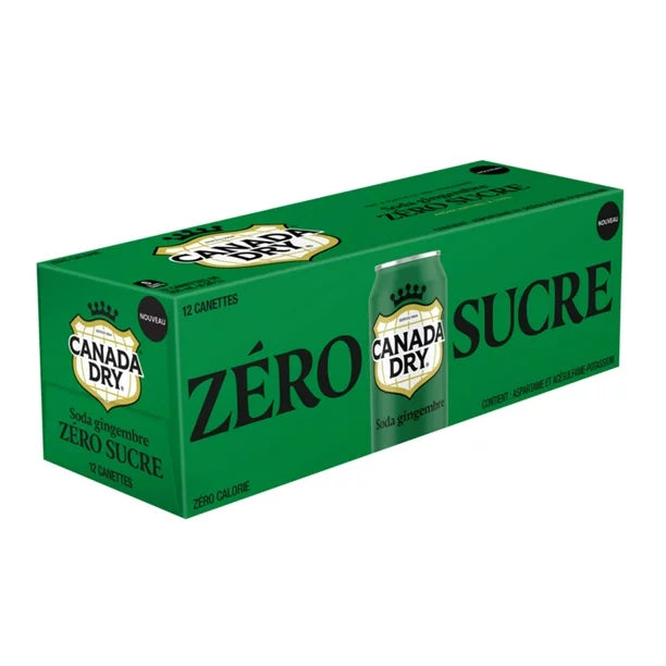 Canada Dry Ginger Ale ZERO Can 355ml - Case of 12