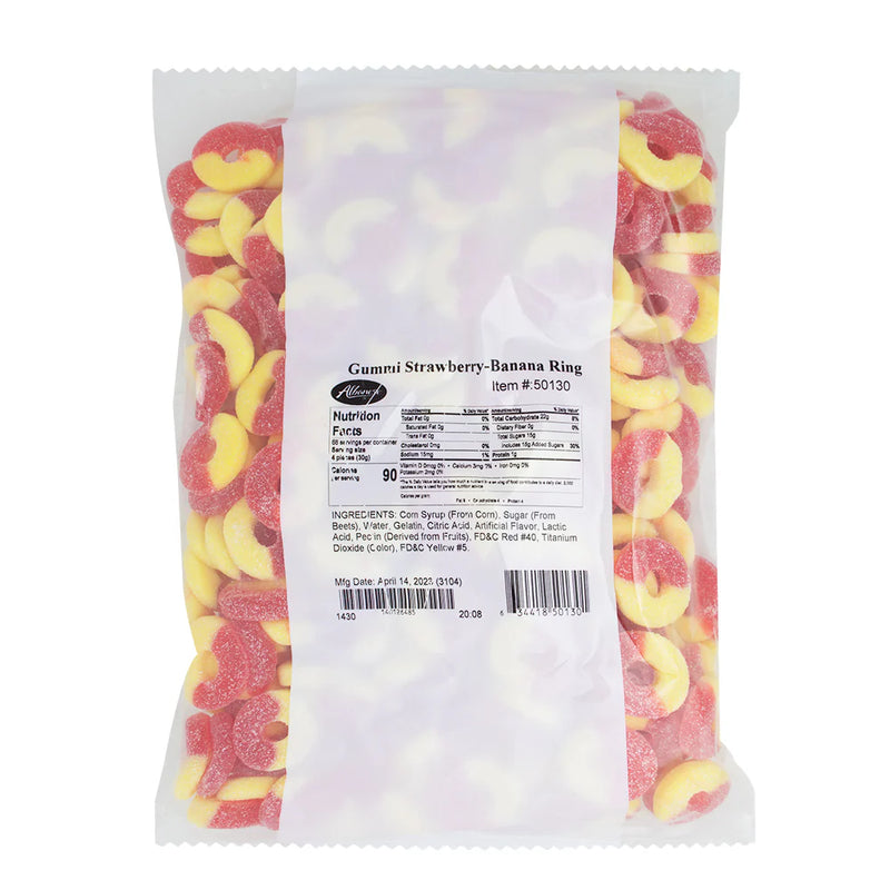 Albanese Strawberry Banana Gummi Rings 4.5Ib