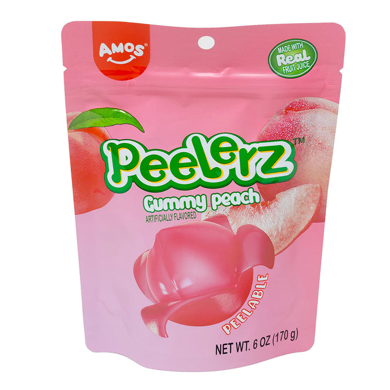 Amos Peelerz Gummy Peach 170g - Case of 12