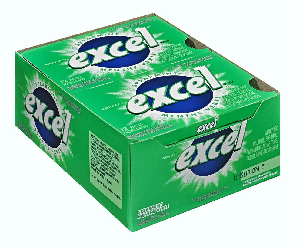 Excel Spearmint Gum - 12ct