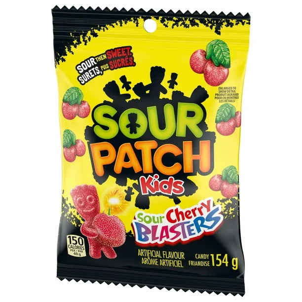 Sour Patch Kids Sour Cherry Blasterz Bag 154g - Case Of 12