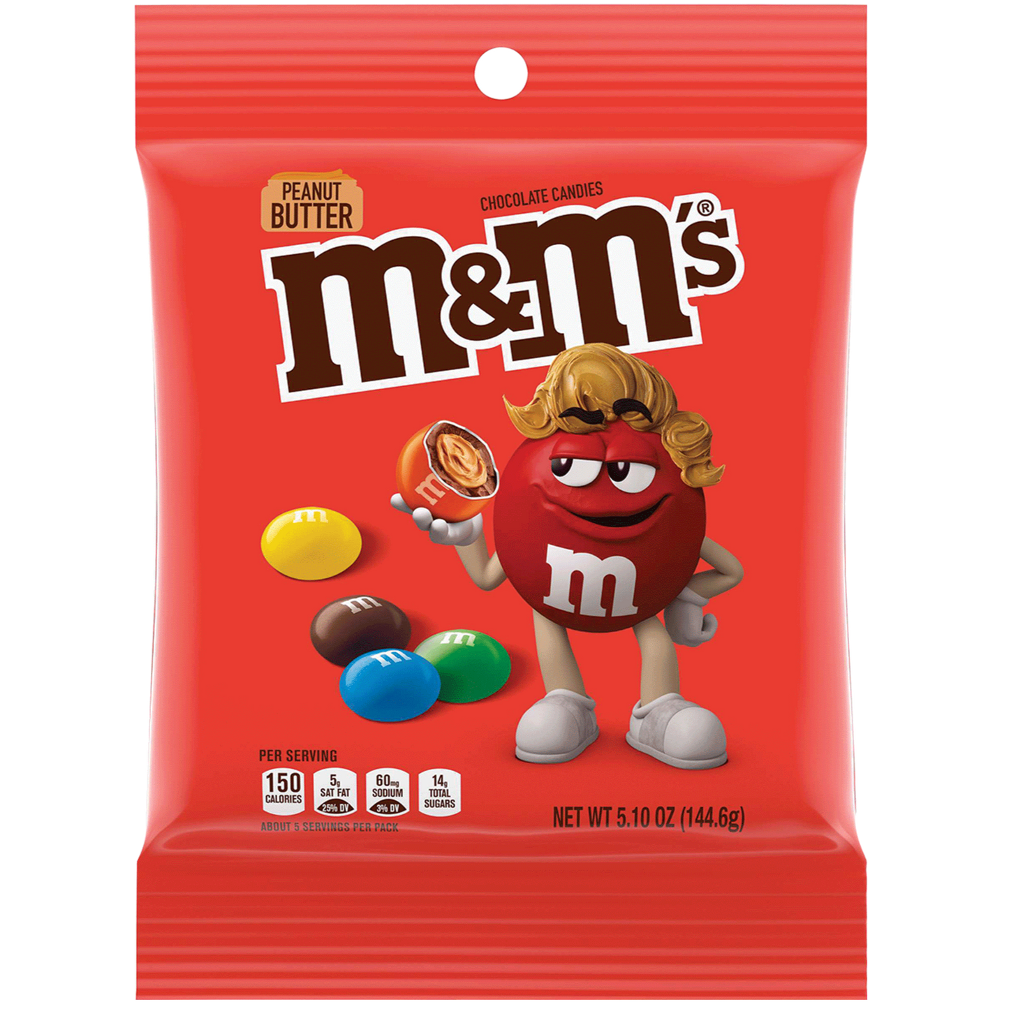 M&M's Peanut Butter Peg Bag 144.6g - Case of 12