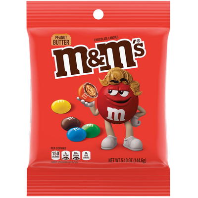 M&M's Peanut Butter Peg Bag 144.6g - Case of 12