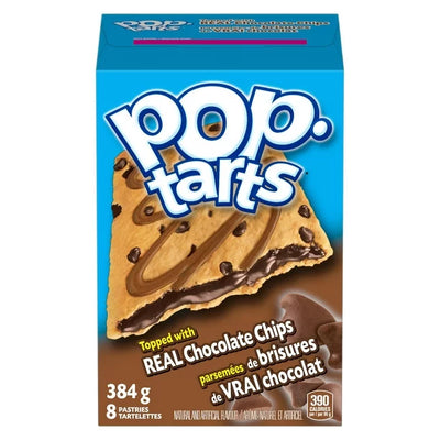 Pop Tarts Real Chocolate Chip 384g - Box of 8 Pastries