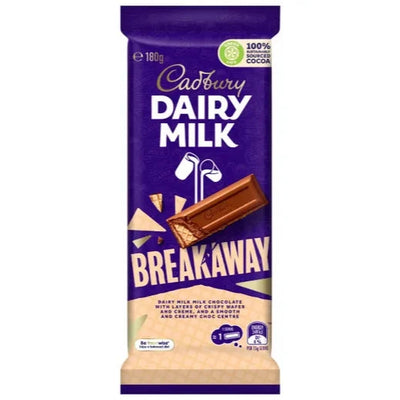 Cadbury Dairy Milk Breakaway 180g - Case of 13 - Australia