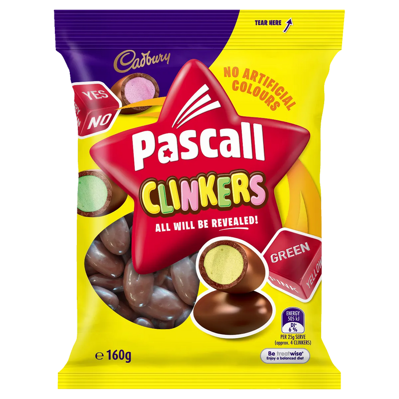 Cadbury Pascall Clinkers 160g - Case of 18 - Australia