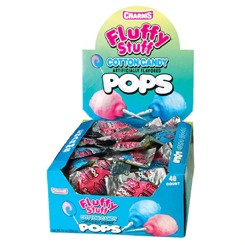 Charms Fluffy Stuff Cotton Candy Pops 48Ct