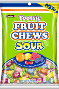 Tootsie Fruit Chews Sour Peg Bag - Case of 12