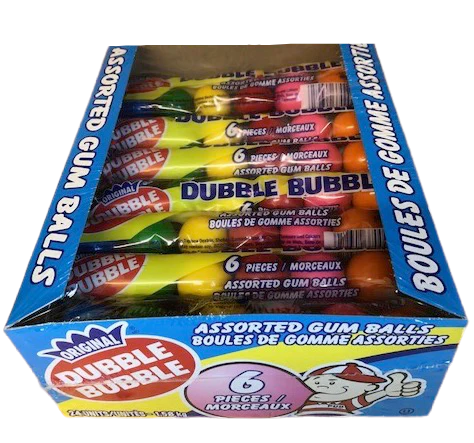 Dubble Bubble 6 piece Assorted Gumballs - 24ct