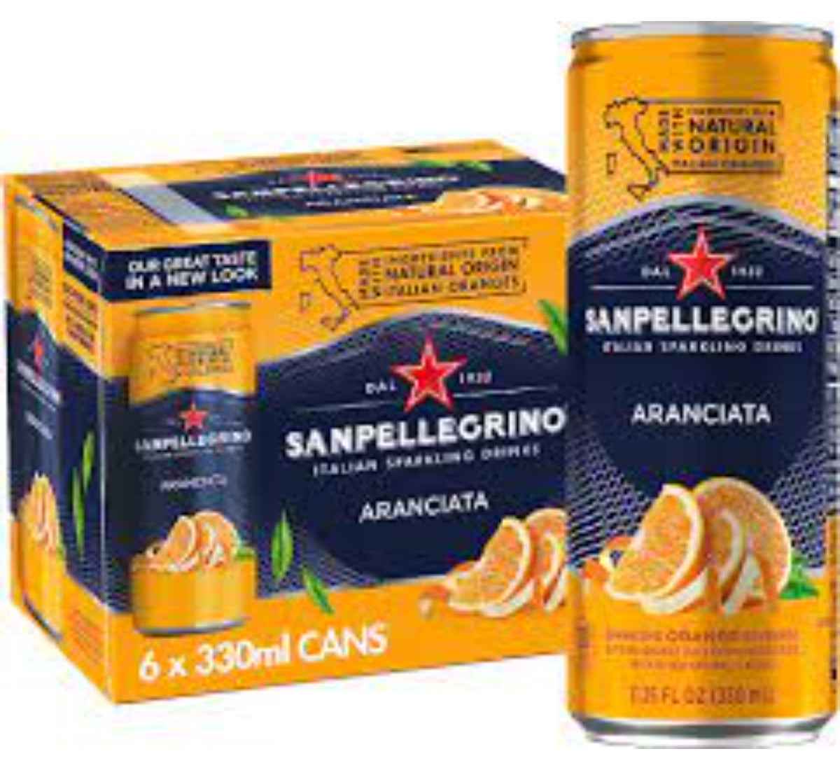 Sanpellegrino Italian Sparkling drinks Naturali Aranciata 330ml (6 pac ...