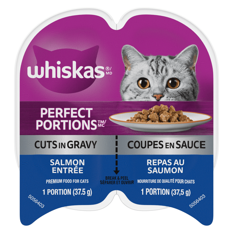 Whiskas Perfect Portions Cuts in Gravy Salmon Cat Food 75g - Case of 24