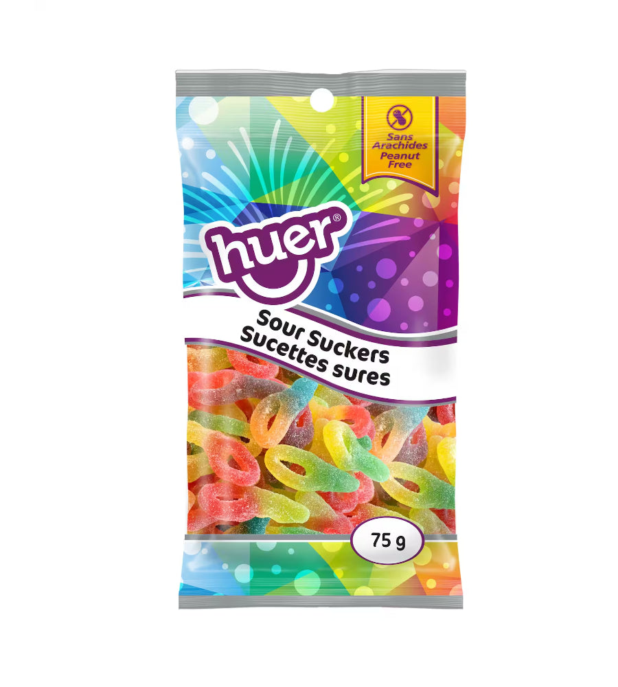 Huer Sour Suckers 75g - Case of 12