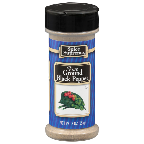 Spice Supreme Pure Ground Black Pepper 85g - Case of 12