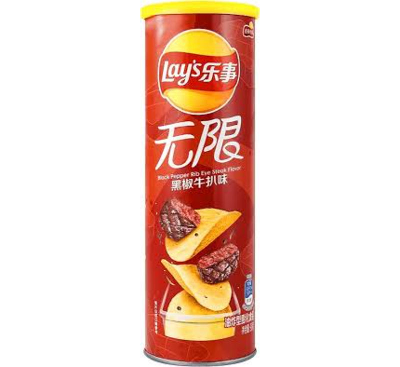 Lay's Black Pepper Rib-Eye Steak 90g (Case of 24 Cans) - China