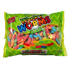 Gummy Zone Wacky Worms Gummy Candy Super Size (Case of 12)