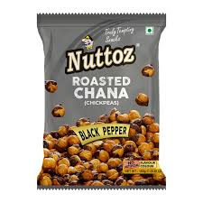 Nuttoz Roasted Chana Chickpeas Black Pepper 150g - Case of 8