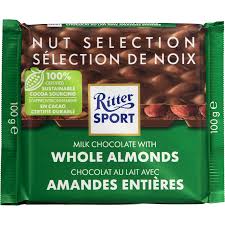 Ritter Sport Milk Chocolate with Whole Almonds Bars - 11ct