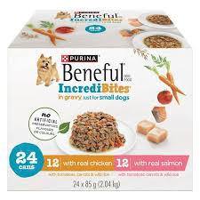 Purina Beneful IncrediBites 6 with Real Chicken 6 with Real Salmon Dog Food 85g - Case of 12