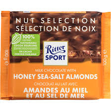 Ritter Sport Milk Chocolate with Honey Sea Salt Almonds Bars - 11ct