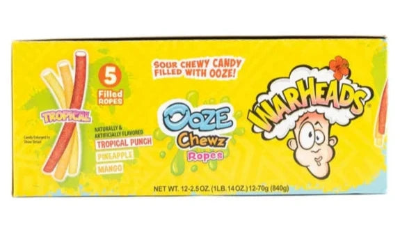 Warheads Ooze Chewz Ropes 70g - 12ct