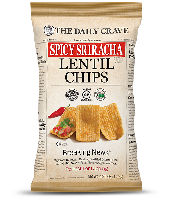 Daily Crave Spicy Sriracha Lentil Chips 120g - 8 Pack