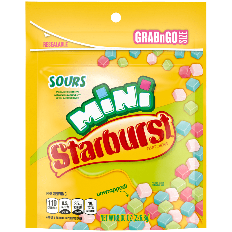 Starburst Mini Sours Peg Bag 226.8g (Case of 8)